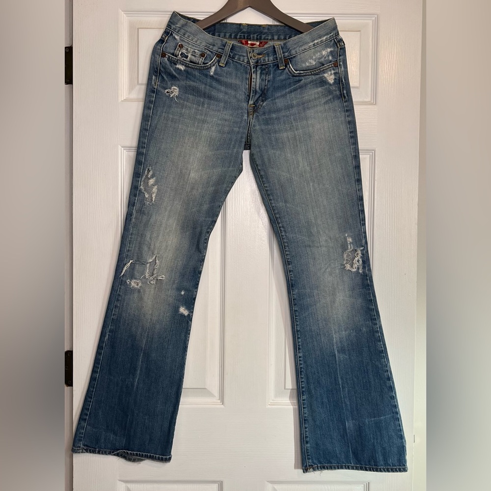 Lucky Brand mid 2000s Distressed Boot Cut Jeans